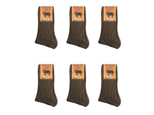 Комплект темно-зелених хакі 6 пар шкарпеток з натуральної овечої шерсті «Nebat» 43-46