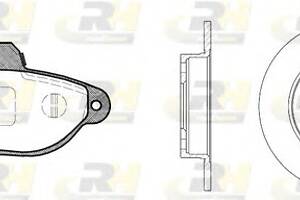 Комплект гальмівний диск та колодки для моделей: FIAT (CINQUECENTO, PUNTO, PUNTO, PUNTO, PUNTO), FORD (KA), LANCIA (Y)