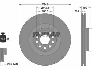 Комплект тормозных дисков (2 шт) на A3, Eos, Golf, Leon, Passat B6, Passat CC, Scirocco, Superb