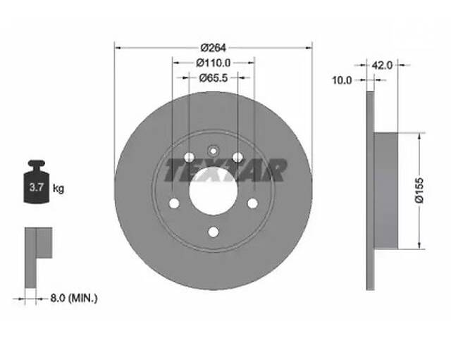 Комплект тормозных дисков (2 шт) на Astra G, Astra H, Combo C, Corsa C, Meriva, Viva, Zafira A, Zafira B