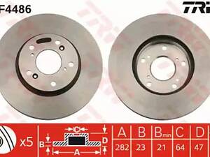 Комплект тормозных дисков (2 шт) на CR-V, Civic, F6, FR-V, G6, Voleex