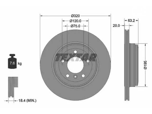 Комплект тормозных дисков (2 шт) на Seria 5, Seria 6