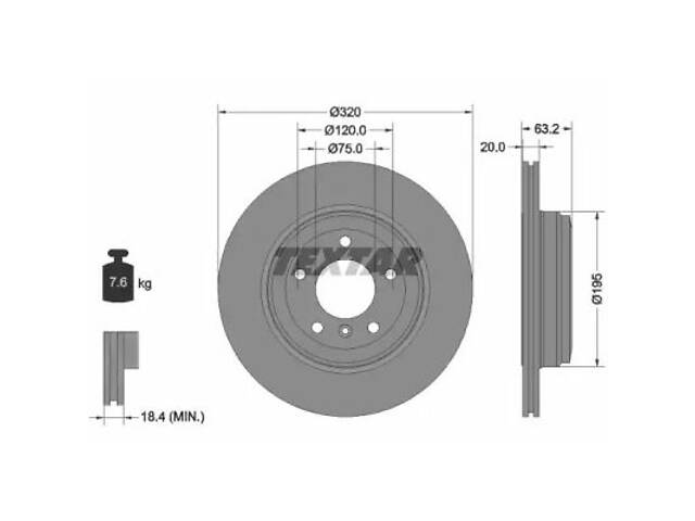 Комплект тормозных дисков (2 шт) на Seria 5, Seria 6
