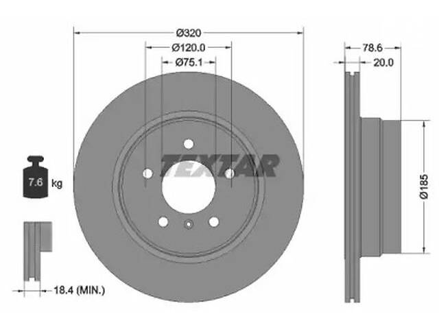 Комплект тормозных дисков (2 шт) на X5, X6
