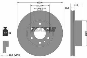 Комплект тормозных дисков (2 шт) TEXTAR