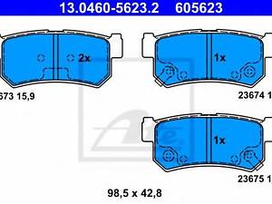 Комплект тормозных колодок, дисковый тормоз ATE 13046056232 на SSANGYONG REXTON (GAB_)