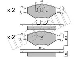 Комплект гальмівних колодок METELLI