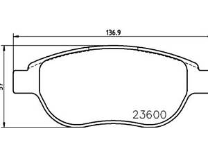 Комплект тормозных колодок на 1007, 206, 207, 307, C3, C4, Xsara