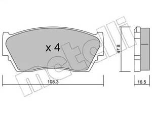 Комплект гальмівних колодок на 100NX, Sunny