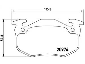 Комплект тормозных колодок на 106, 19, 206, 306, Clio, Megane, Saxo, Xsara, ZX