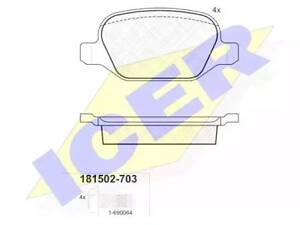 Комплект тормозных колодок на 147, 156, GT, Linea, Lybra