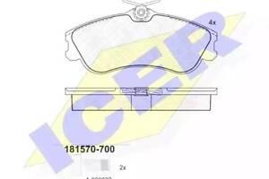 Комплект гальмівних колодок на 206, Xsara