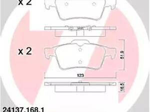 Комплект тормозных колодок на 3, 5, 9-3, 9-3X, BLS, C-MAX, C30, C5, C70, Evasion, Focus, Focus C-MAX, GT, Granada C-M...