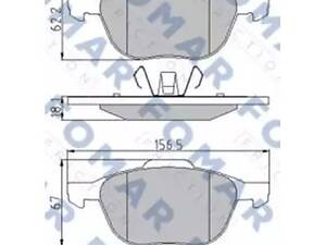 Комплект тормозных колодок на 3, 5, C-MAX, C30, C70, Focus, Focus C-MAX, Granada C-MAX, Kuga, S40, V50