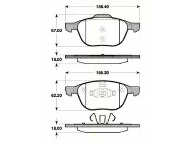 Комплект тормозных колодок на 3, 5, C-MAX, C30, C70, Focus, Focus C-MAX, Kuga, S40, V40, V50