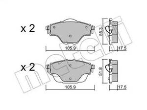 Комплект тормозных колодок на 3008, 308, 5008, C4 Grand Picasso, C4 Picasso / Grand Picasso