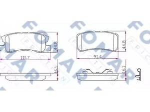 Комплект гальмівних колодок на 4007, ASX, Avenger, C-Crosser, Grandis, Lancer, Outlander, Pajero