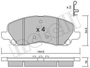 Комплект гальмівних колодок на 4008, ASX, Avenger, Caliber, Compass, Eclipse, Galant, Lancer, Patriot, Sebring, Space.