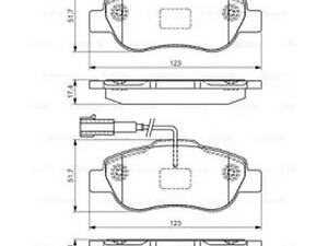 Комплект гальмівних колодок на 500, 500 C, Bipper, Fiorino, Grande Punto, KA, Linea, Mito, Nemo, Panda, Punto, Qubo