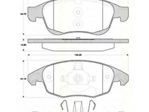 Комплект гальмівних колодок на 5008, Berlingo, C4, C4 Grand Picasso, C4 Picasso/Grand Picasso, DS4, DS5, Partner