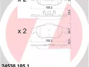 Комплект тормозных колодок на 5008, Berlingo, C4, C4 Grand Picasso, C4 Picasso / Grand Picasso, DS4, DS5, Partner