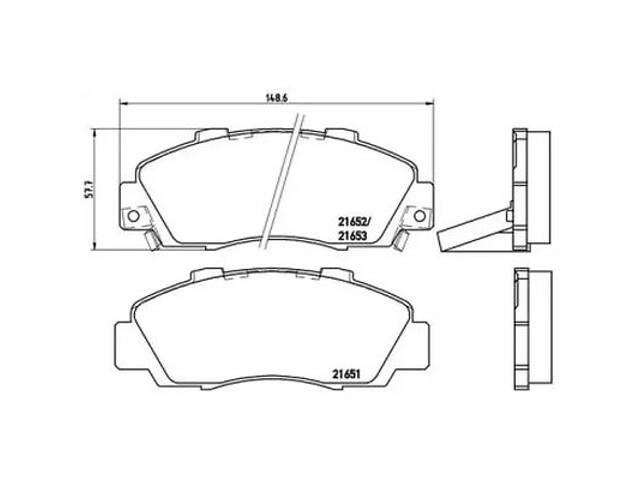 Комплект тормозных колодок на 600, Accord, CR-V, Civic, HR-V, Integra, Legend, NSX, Prelude, SMX, Shuttle, Stepwagon