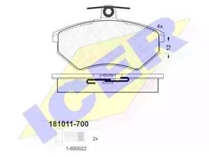 Комплект тормозных колодок на 80, A4, Cabriolet, Caddy, Golf, Ibiza, Inca, Polo, Toledo, Vento