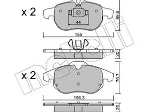 Комплект гальмівних колодок на 9-3, 9-3X, Astra H, BLS, Croma, Signum, Vectra C, Zafira B