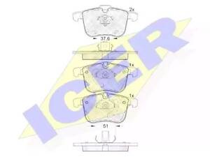 Комплект тормозных колодок на 9-3, 9-3X, BLS, Signum, Vectra C