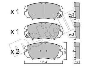 Комплект гальмівних колодок на 9-5, Insignia A, Malibu