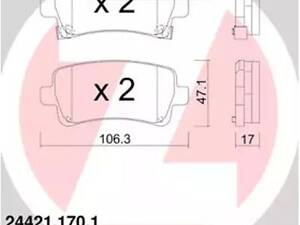 Комплект гальмівних колодок на 9-5, Insignia A