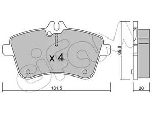 Комплект тормозных колодок на A-Class, B-Class