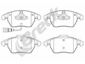 Комплект тормозных колодок на A1, A3, Altea, Altea XL, Beetle, Caddy, Eos, Fabia, Golf, Ibiza, Jetta, Leon, Octavia, ...