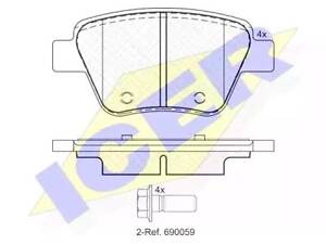 Комплект тормозных колодок на A1, A3, Altea, Altea XL, Beetle, Caddy, Eos, Golf, Jetta, Leon, Octavia, Passat B7, Pas...