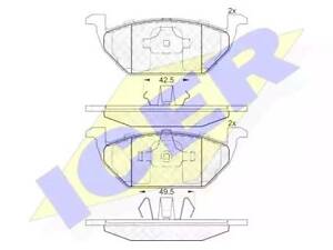 Комплект гальмівних колодок на A1, A3, Beetle, Bora, Citigo, Cordoba, Fabia, Fox, Golf, Ibiza, Leon, Mii, Octavia, Pol...
