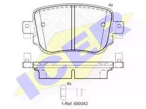 Комплект гальмівних колодок на A1, Alhambra, Caddy, Golf, Leon, Octavia, Passat B8, Q3, Sharan