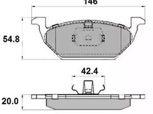 Комплект гальмівних колодок на A2, A3, Altea, Altea XL, Beetle, Bora, Caddy, Fabia, Golf, Jetta, Leon, New Beetle, Oct...