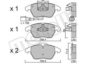 Комплект тормозных колодок на A3, Altea, Altea XL, Beetle, Caddy, Eos, Fabia, Golf, Ibiza, Jetta, Leon, Octavia, Pass...