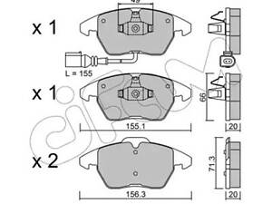 Комплект гальмівних колодок на A3, Altea, Altea XL, Beetle, Caddy, Eos, Fabia, Golf, Ibiza, Jetta, Leon, Octavia, Pass...