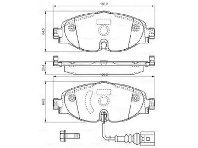 Комплект гальмівних колодок на A3, Arteon, Ateca, Caddy, Golf, Leon, Octavia, Passat B8, Q2, Superb, TT, Tiguan, Touran