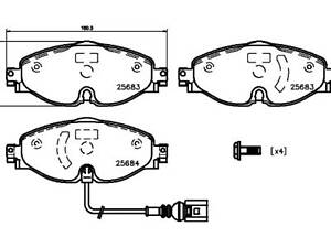 Комплект гальмівних колодок на A3, Ateca, Golf, Leon, Octavia, Passat B8, Q2, Superb, TT, Tiguan, Touran