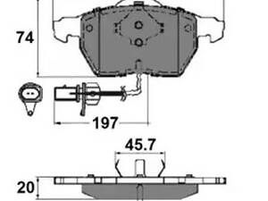 Комплект тормозных колодок на A4, A6, Exeo, Passat B5, Superb