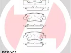 Комплект гальмівних колодок на Accent, Carens, Ceed, Elantra, Grandeur, I20, I40, Niro, Optima, ProCeed, Rio, Soul, Sp.