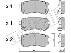 Комплект гальмівних колодок Accent, Ceed, I20, I30, IX20, IX35, ProCeed, Rio, Sportage, Tucson