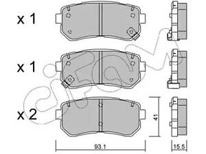 Комплект тормозных колодок на Accent, Ceed, I20, I30, IX20, IX35, ProCeed, Rio, Sportage, Tucson