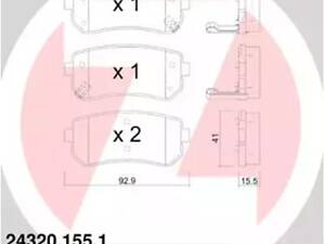 Комплект тормозных колодок на Accent, Ceed, I20, I30, IX20, ProCeed, Rio, Sportage, Tucson