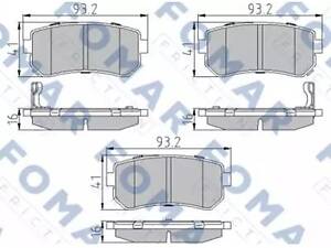 Комплект гальмівних колодок Accent, Ceed, I30, IX20, IX35, ProCeed, Rio, Sportage