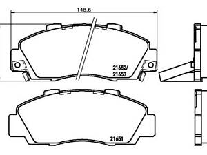 Комплект гальмівних колодок на Accord, CR-V, Civic, HR-V, Integra, Legend, Prelude, SMX, Shuttle, Stepwagon