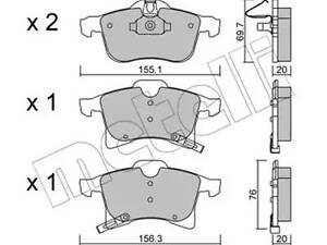 Комплект гальмівних колодок Adam, Astra H, Combo, Corsa C, Corsa D, Corsa E, Meriva, Zafira B