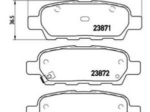 Комплект гальмівних колодок на Altima, Cube, Elgrand, FX, G, Koleos, Murano, Qashqai, Teana, Tiida, X-Trail